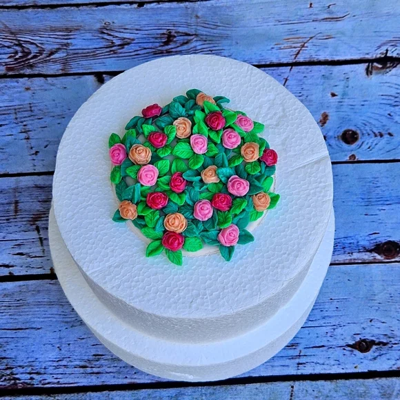 Pink and Sage Rose Spread Cake Topper - Picture 2 of 2